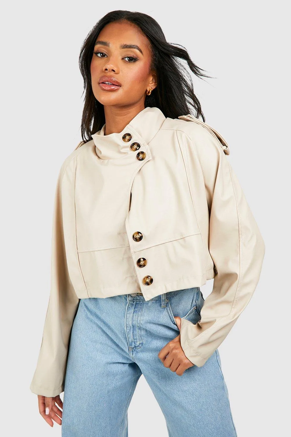 Raglan Detail Short Trench Coat