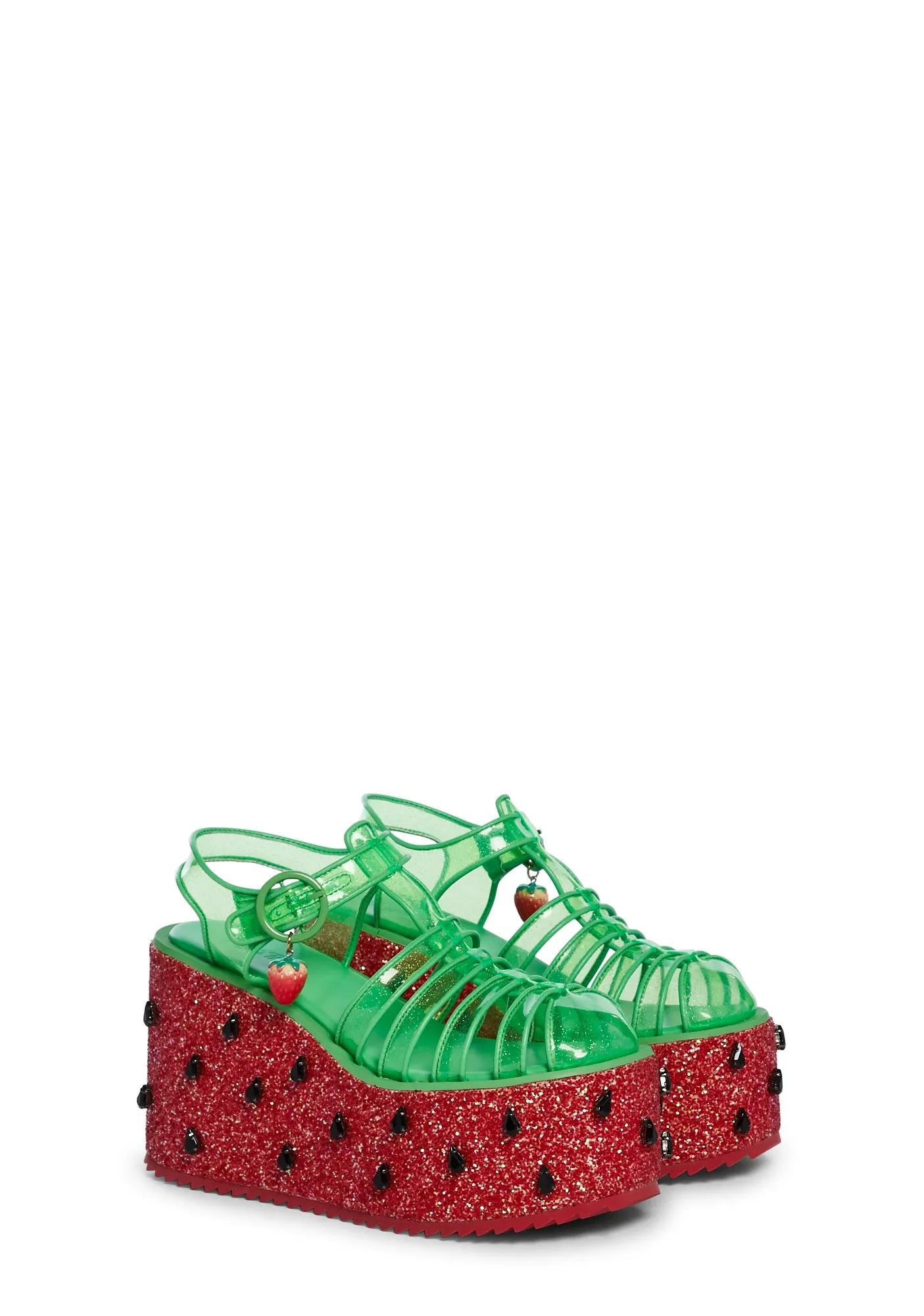 Ripe For Love Platform Sandals - Red-