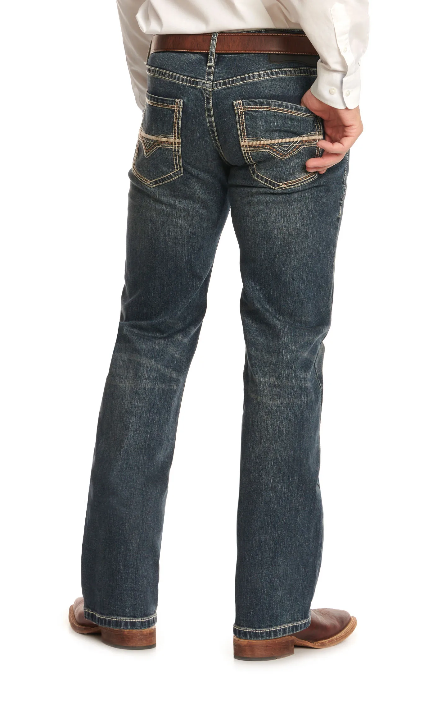 Rock & Roll Denim Men's Pistol Vintage Dark Wash Straight Leg Stretch Jeans