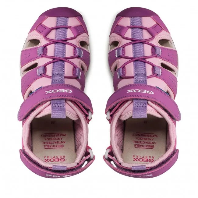 SANDALI GEOX BAMBINA J BOREALIS G.A. LYCRA DBK PURPLE/PINK J250WA 01550 C8224 TG.33/34/35