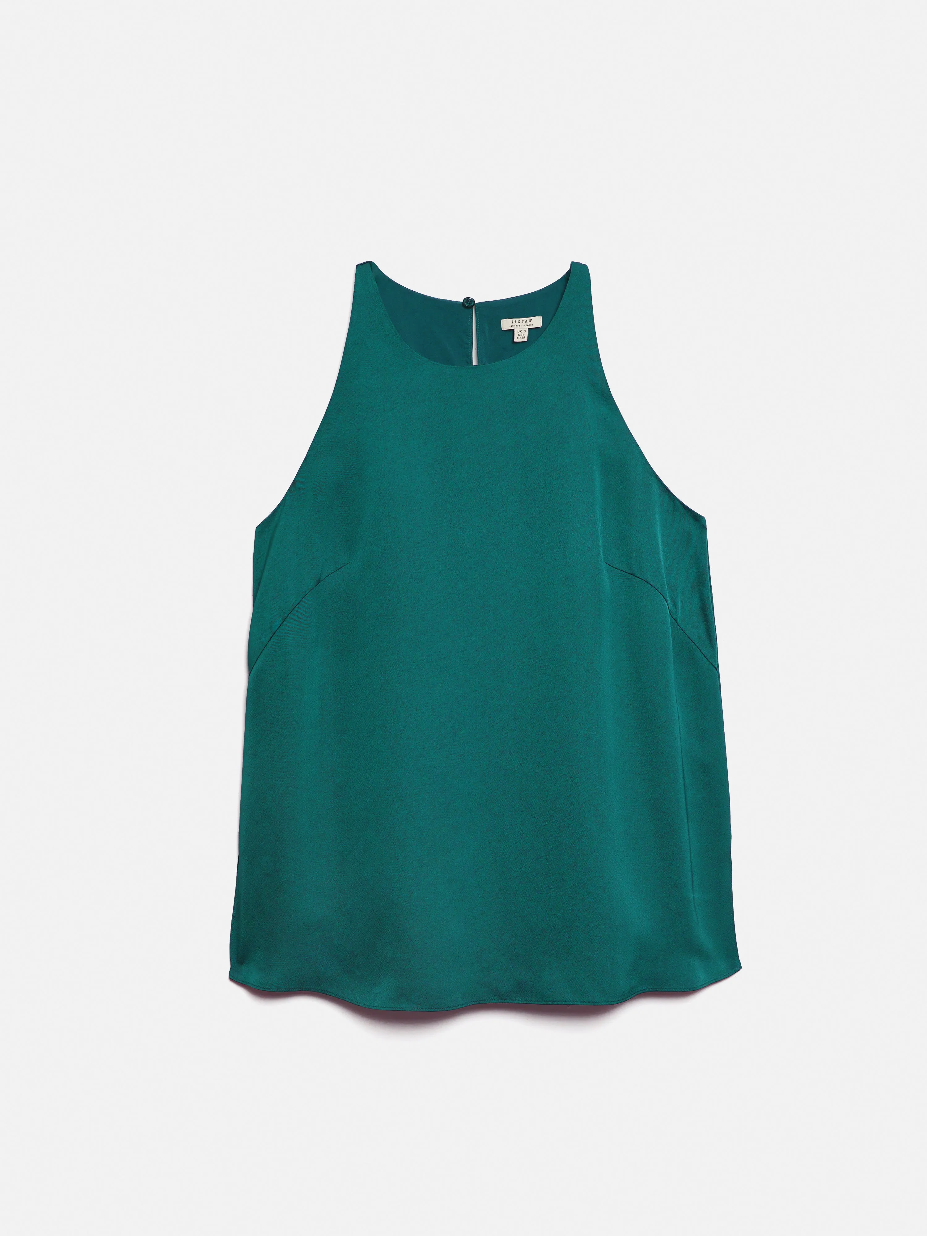 Satin Sleeveless Top | Green