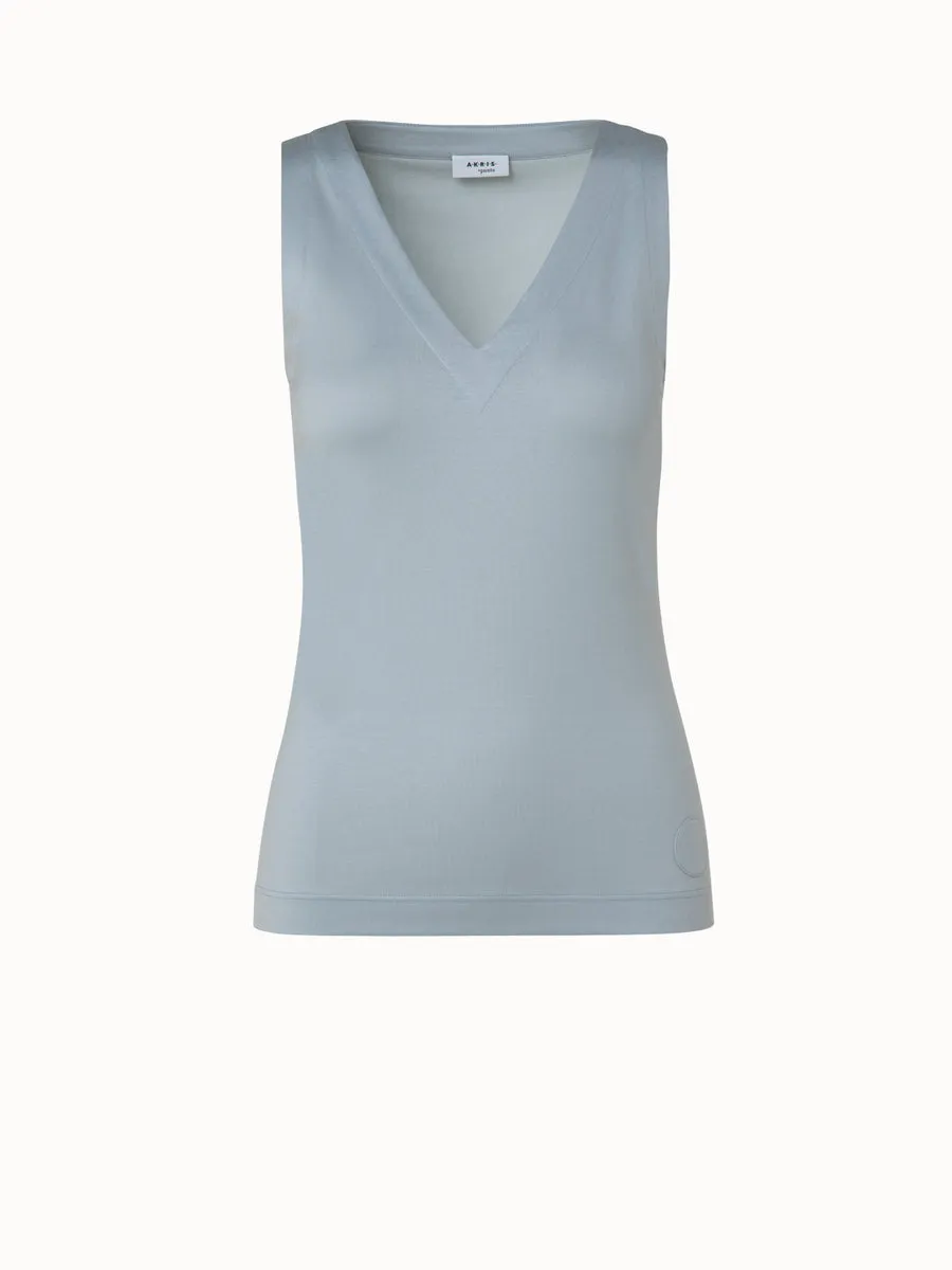 Sleeveless Cotton Jersey V-Neck Top