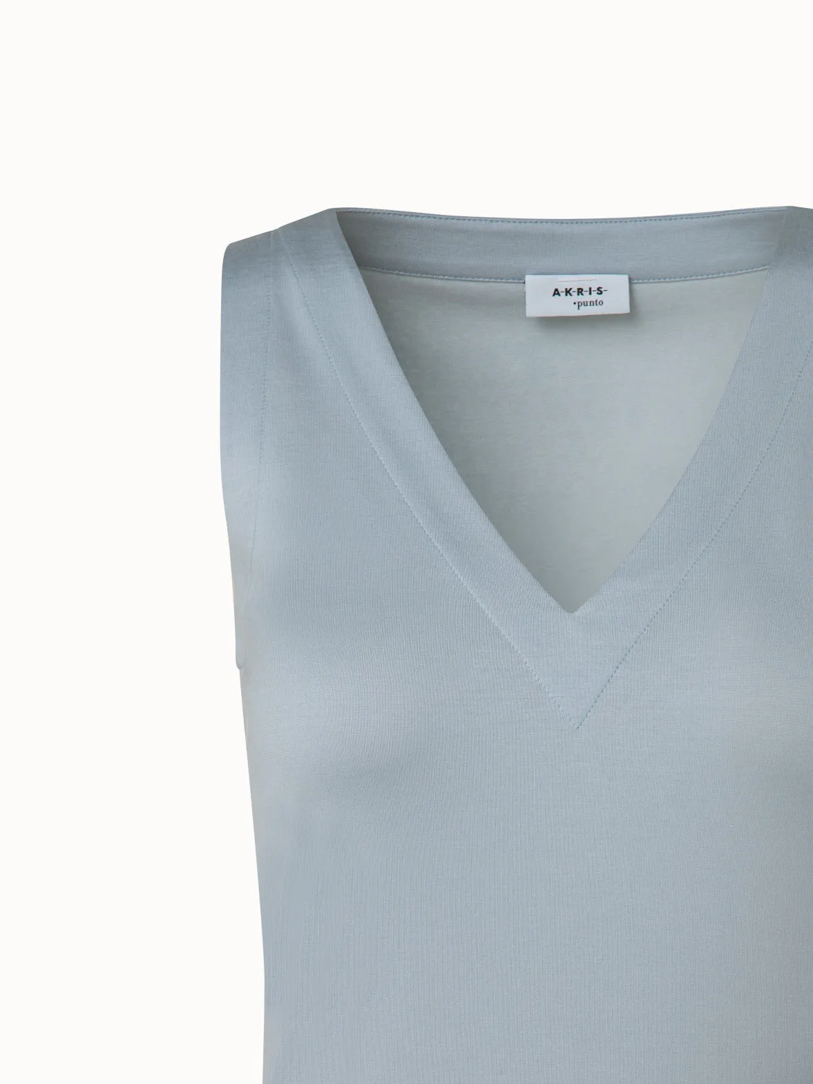 Sleeveless Cotton Jersey V-Neck Top