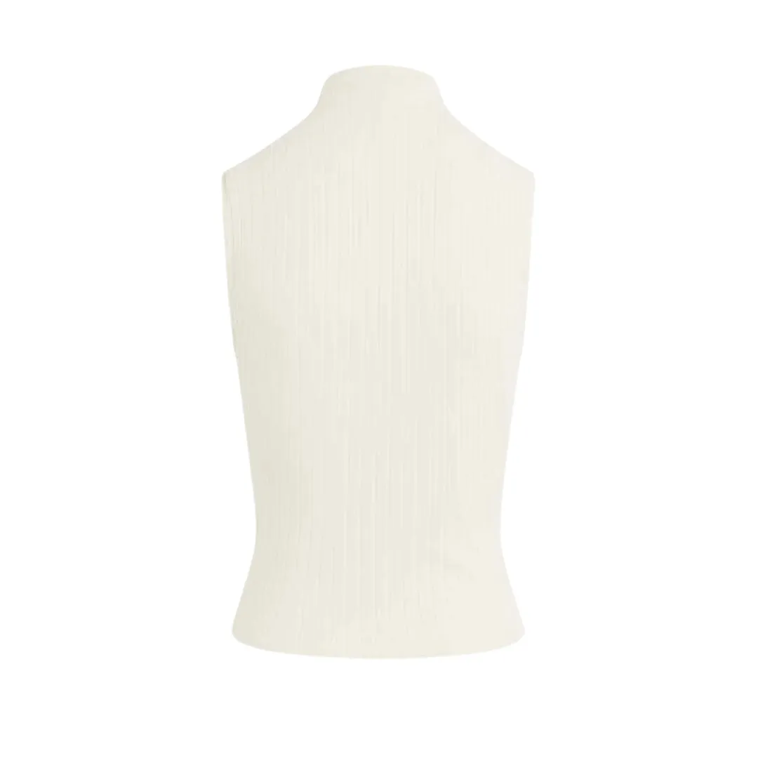 SLEEVELESS MOCK NECK TOP WINTER WHITE