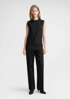 Sleeveless twisted-seam top black