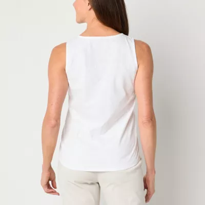 St. John's Bay Womens Keyhole Neck Sleeveless Tank Top