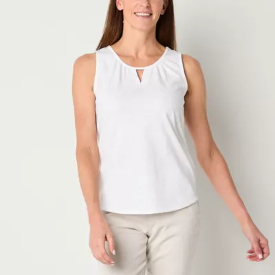 St. John's Bay Womens Keyhole Neck Sleeveless Tank Top