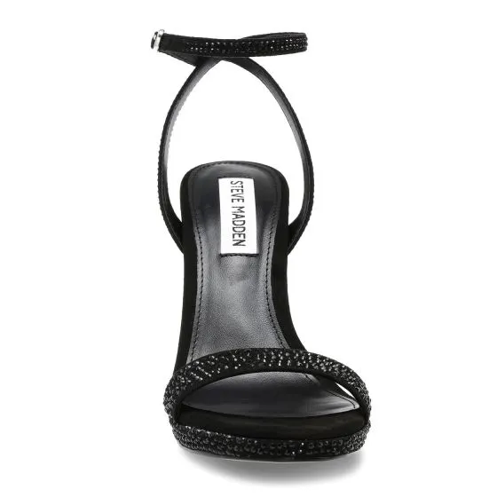 Steve Madden Wordly-R Black Crystal Sandals