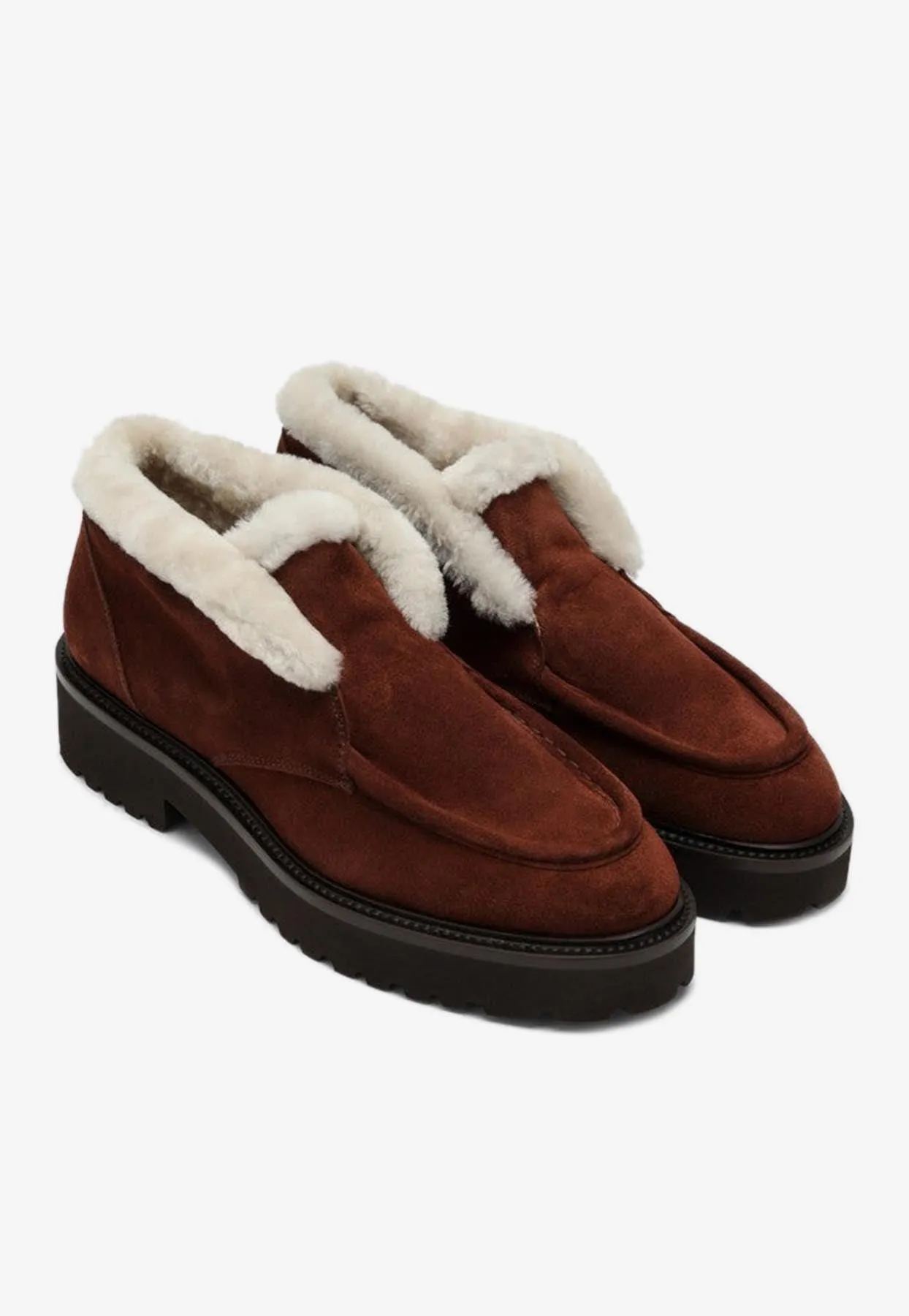 Suede Fur Loafers