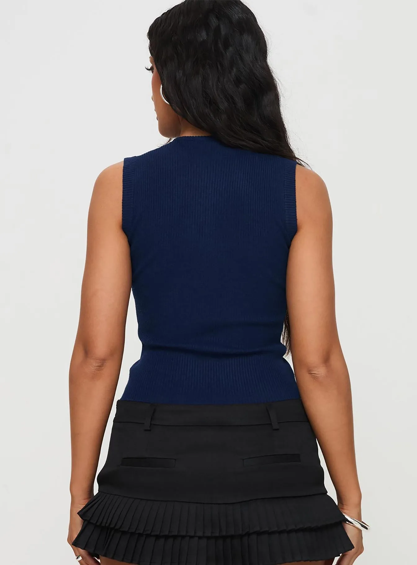 Suzu Sleeveless Top Navy