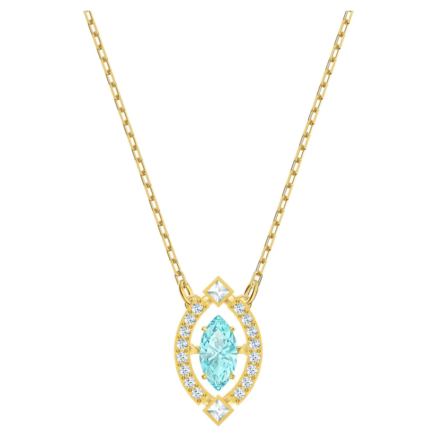 Swarovski SPARKLING DANCE NECKLACE, Green, Gold Tone -5497474