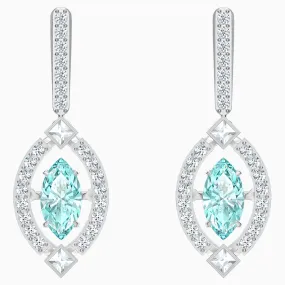 Swarovski SPARKLING DANCE PIERCED EARRINGS, Green, Rhodium -5485723