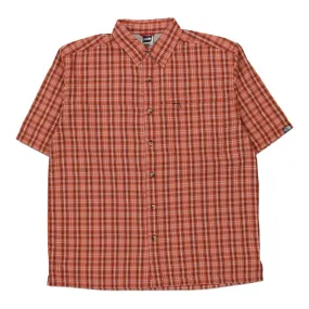 The North Face Checked Short Sleeve Shirt - Medium Orange Polyester Blend