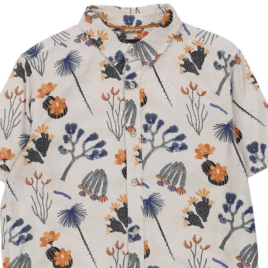 The North Face Floral Short Sleeve Shirt - Medium White Cotton