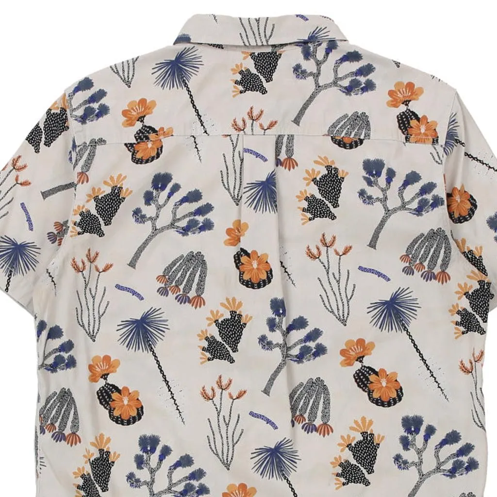 The North Face Floral Short Sleeve Shirt - Medium White Cotton