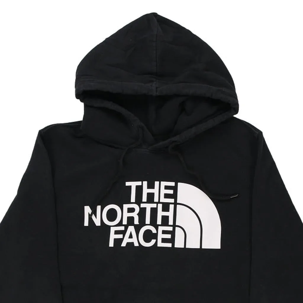 The North Face Spellout Hoodie - Large Black Cotton Blend