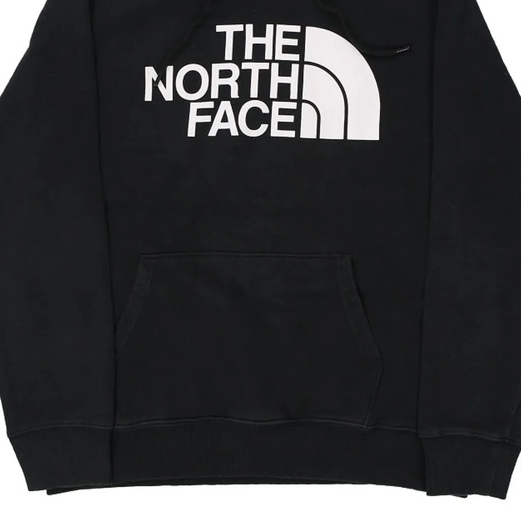 The North Face Spellout Hoodie - Large Black Cotton Blend