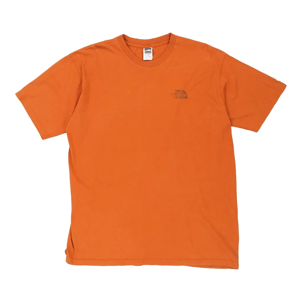 The North Face Spellout T-Shirt - Large Orange Cotton