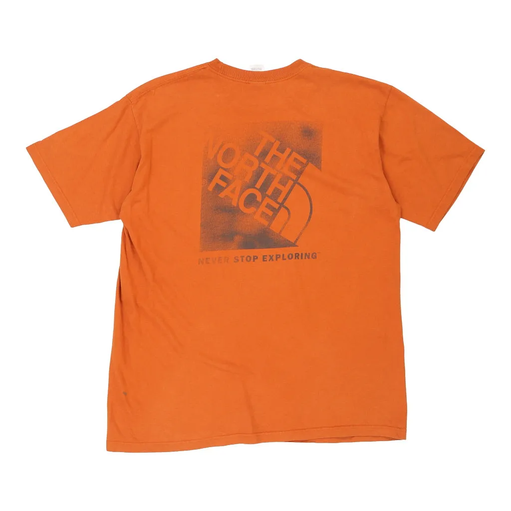 The North Face Spellout T-Shirt - Large Orange Cotton