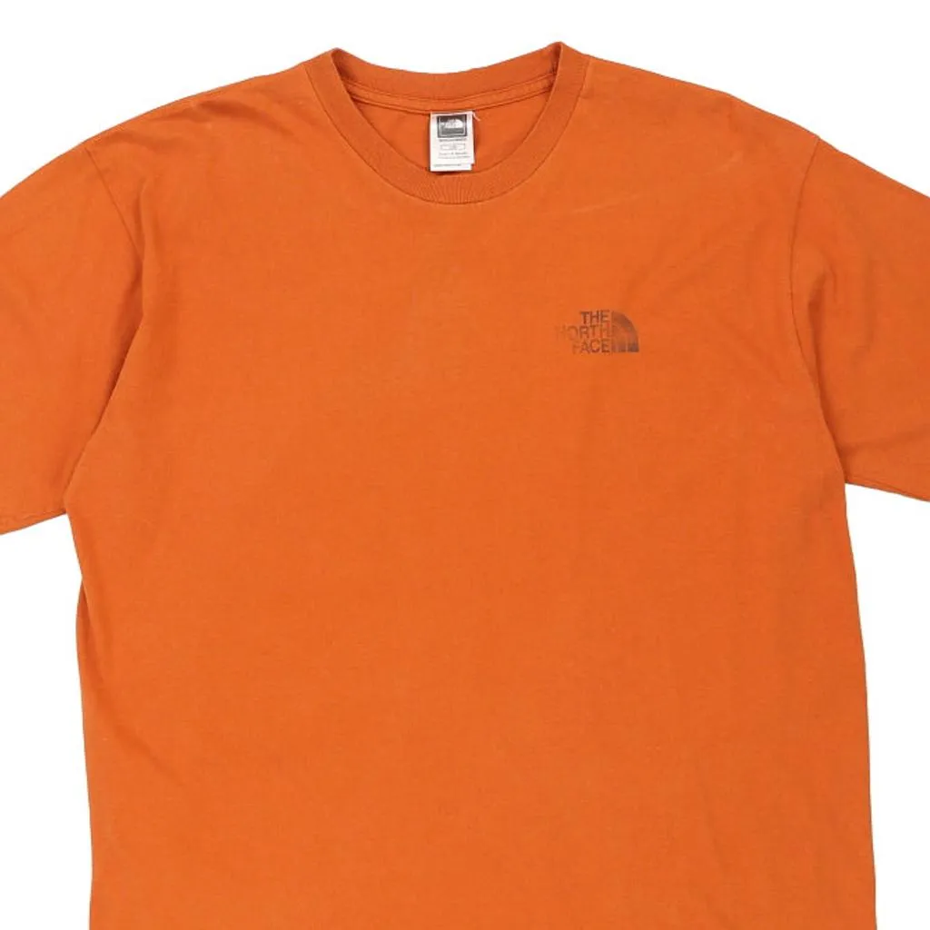 The North Face Spellout T-Shirt - Large Orange Cotton