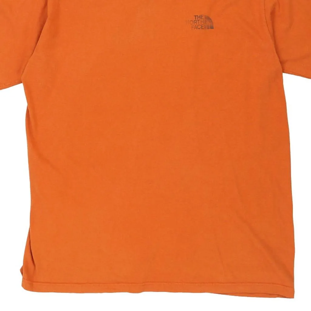 The North Face Spellout T-Shirt - Large Orange Cotton