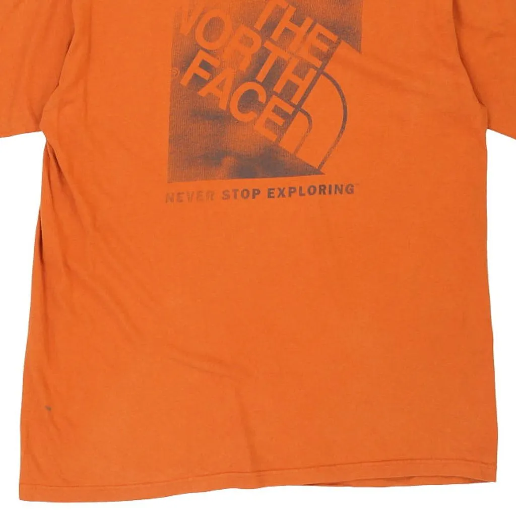 The North Face Spellout T-Shirt - Large Orange Cotton