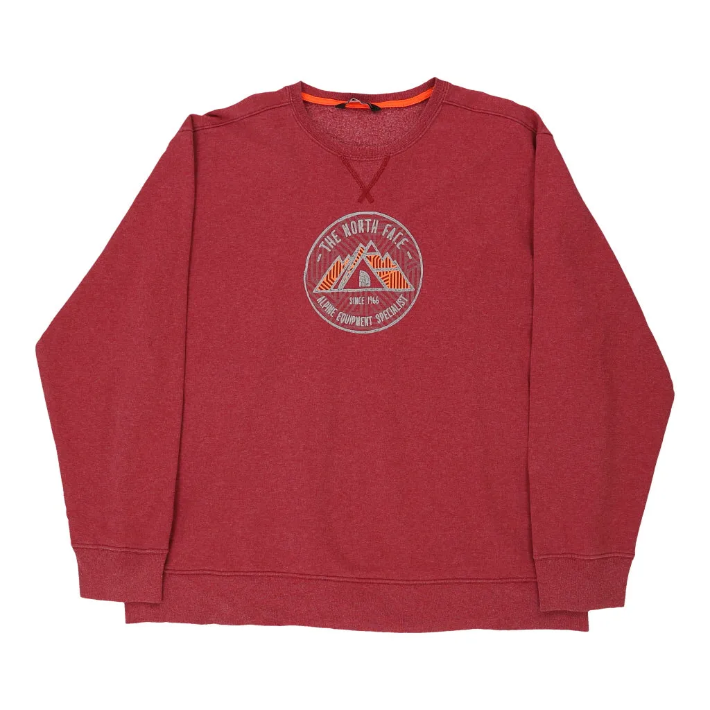 The North Face Sweatshirt - 2XL Red Cotton Blend