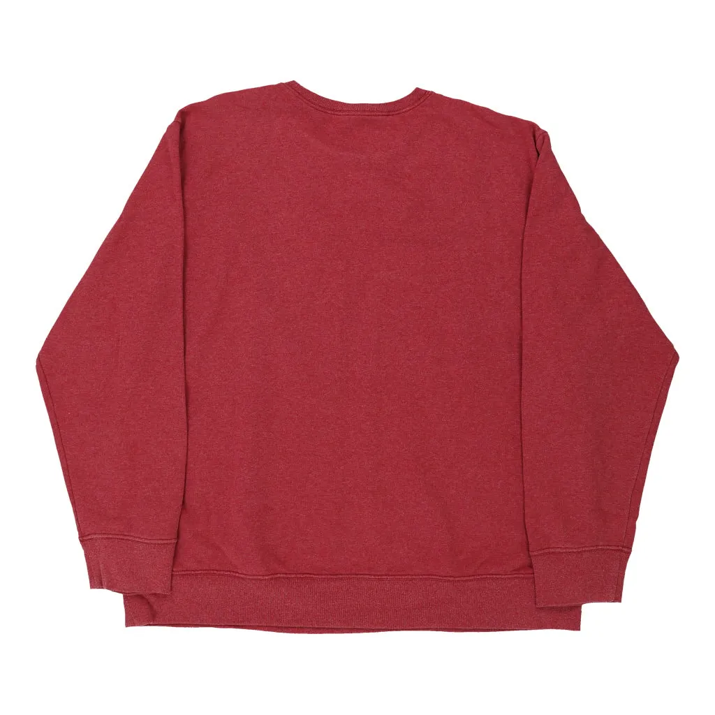 The North Face Sweatshirt - 2XL Red Cotton Blend