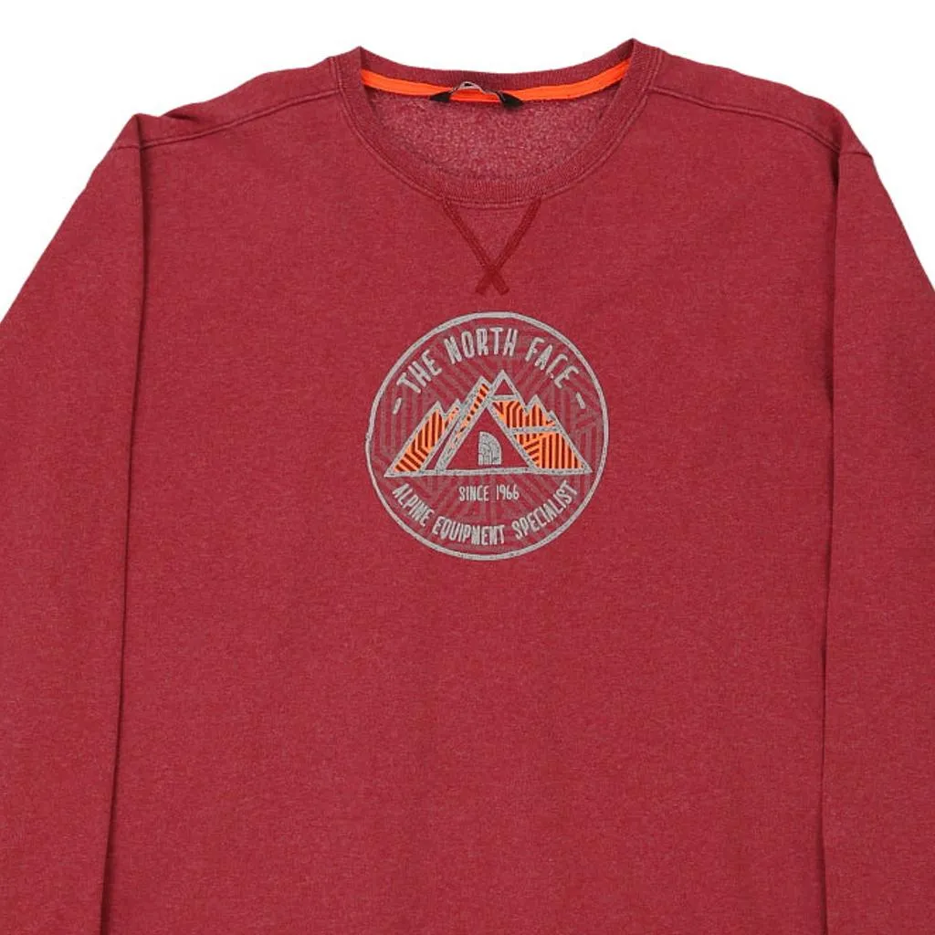 The North Face Sweatshirt - 2XL Red Cotton Blend