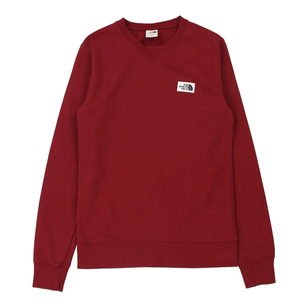 The North Face Sweatshirt - Small Burgundy Cotton Blend