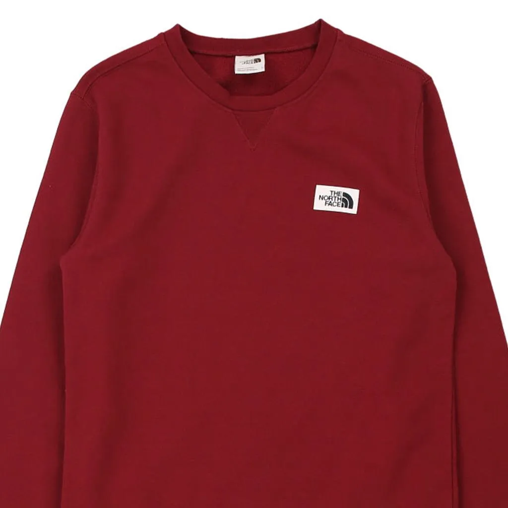 The North Face Sweatshirt - Small Burgundy Cotton Blend