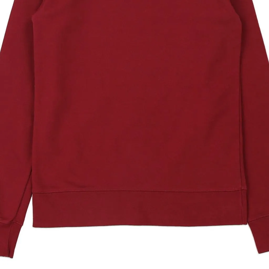 The North Face Sweatshirt - Small Burgundy Cotton Blend