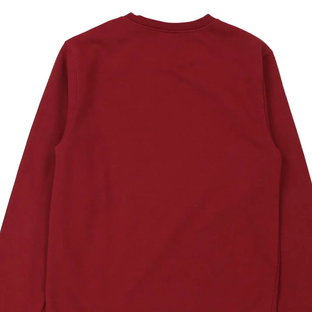 The North Face Sweatshirt - Small Burgundy Cotton Blend