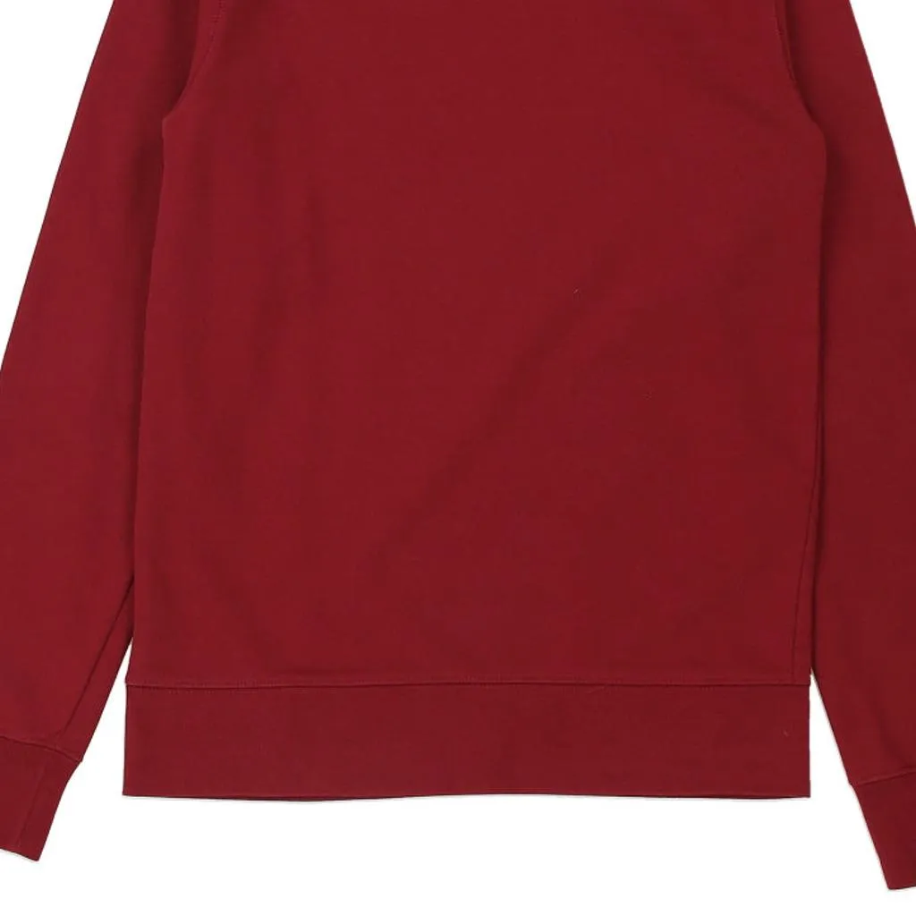 The North Face Sweatshirt - Small Burgundy Cotton Blend