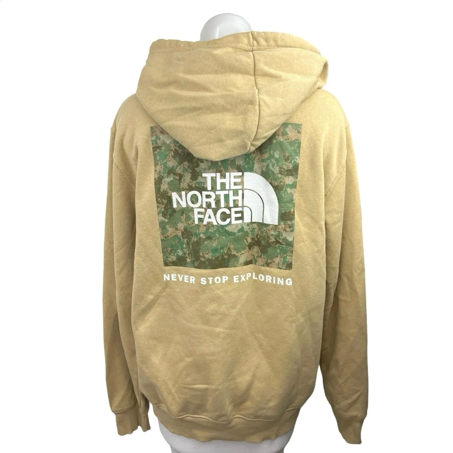 The North Face Unisex Khaki Box NSE Camo Drawstring Pullover Hoodie Sweatshirt M