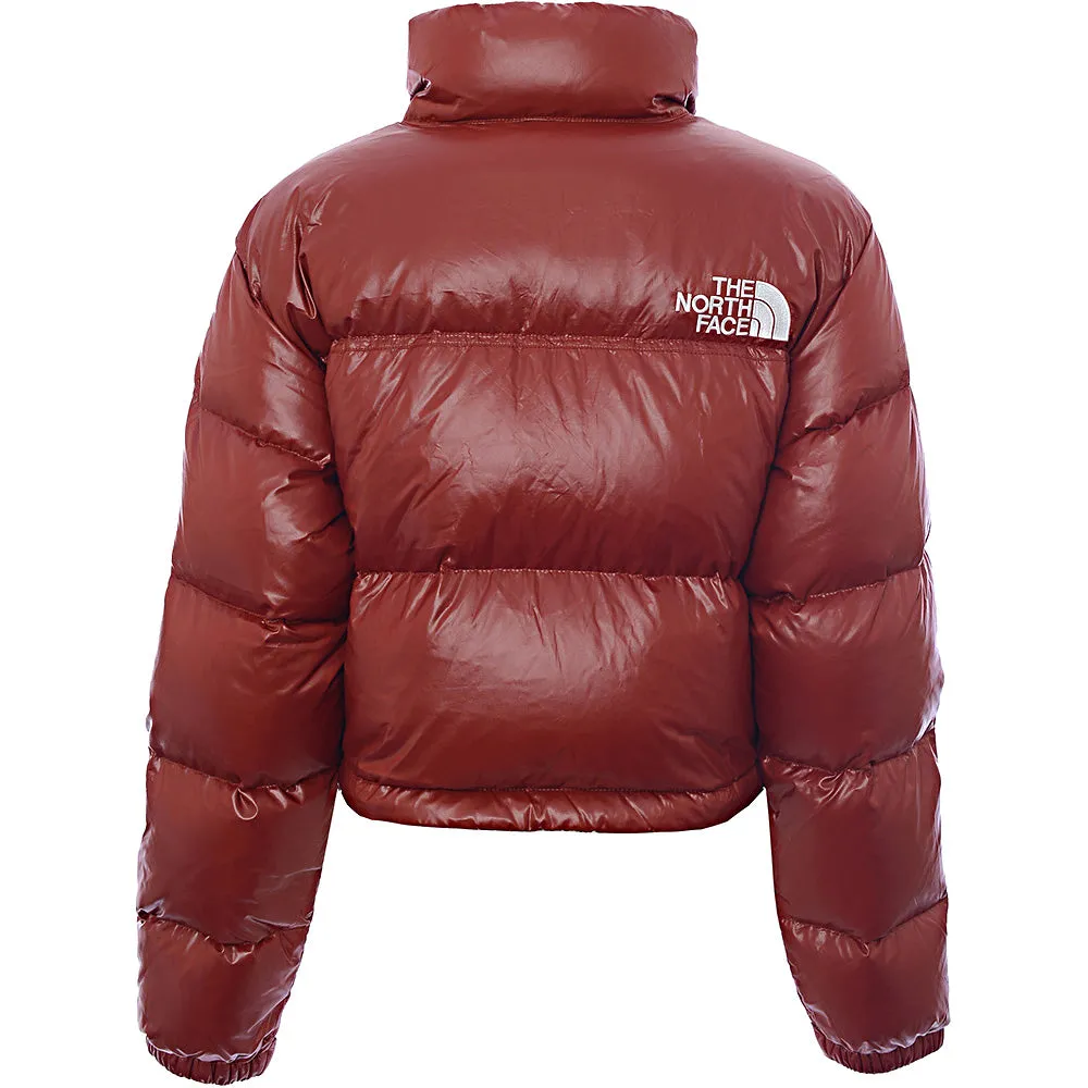 The North Face Women's Burgundy Nuptse Cropped Jacket