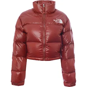 The North Face Women's Burgundy Nuptse Cropped Jacket