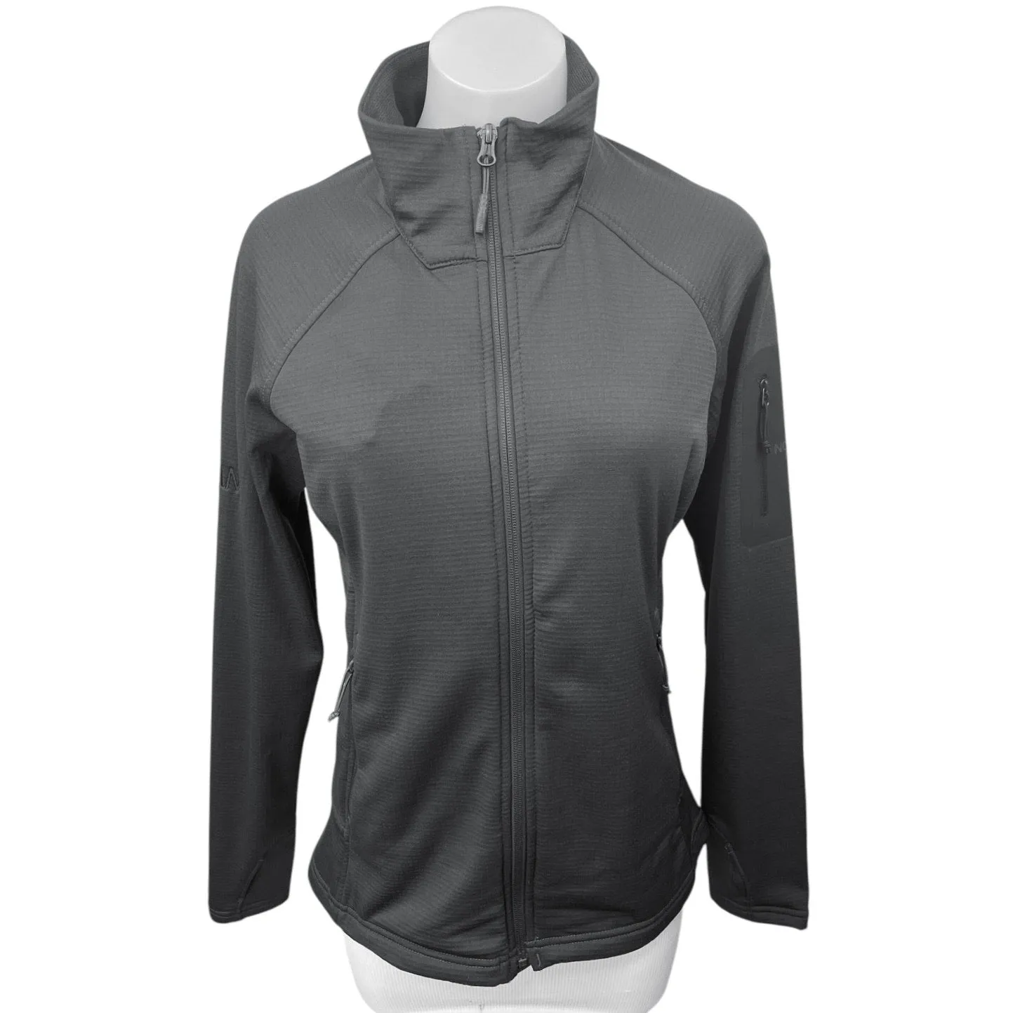 The North Face Women's Mountain Peaks Gray Fleece Full-Zip High Neck Jacket M