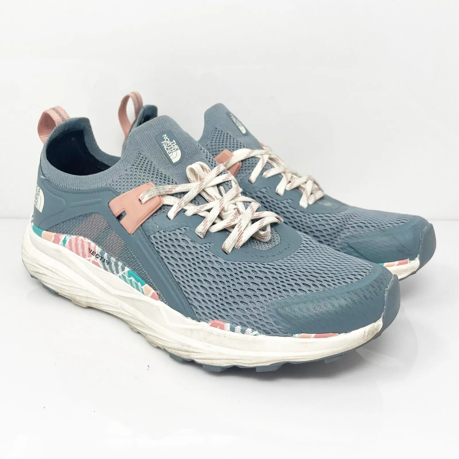 The North Face Womens Vectiv Hypnum NF0A4PFL Gray Running Shoes Sneakers Sz 8.5