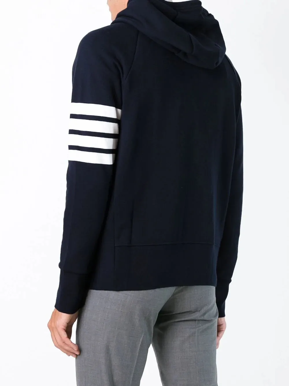 Thom Browne 4-Bar jersey zip-up hoodie Dark blue