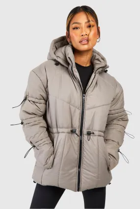 Toggle Detail Hooded Puffer Jacket