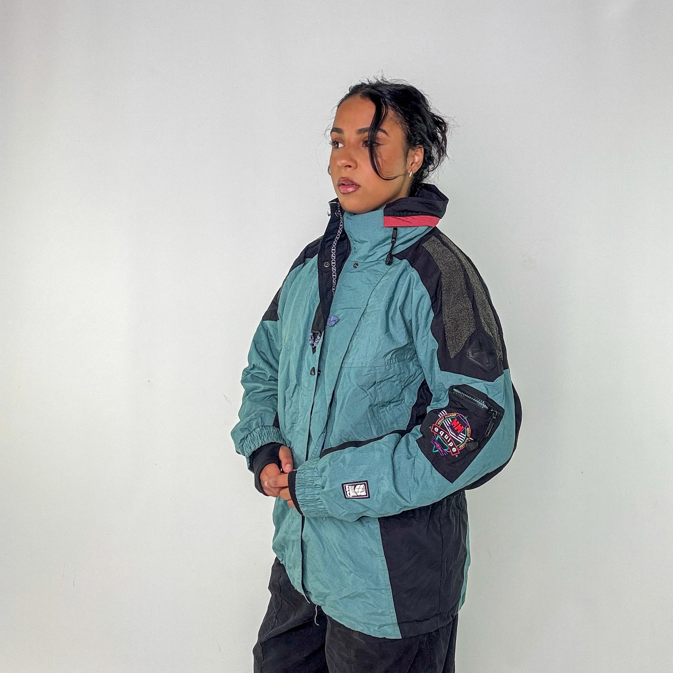 Turquoise 90s Helly Hansen Rain Jacket (L)