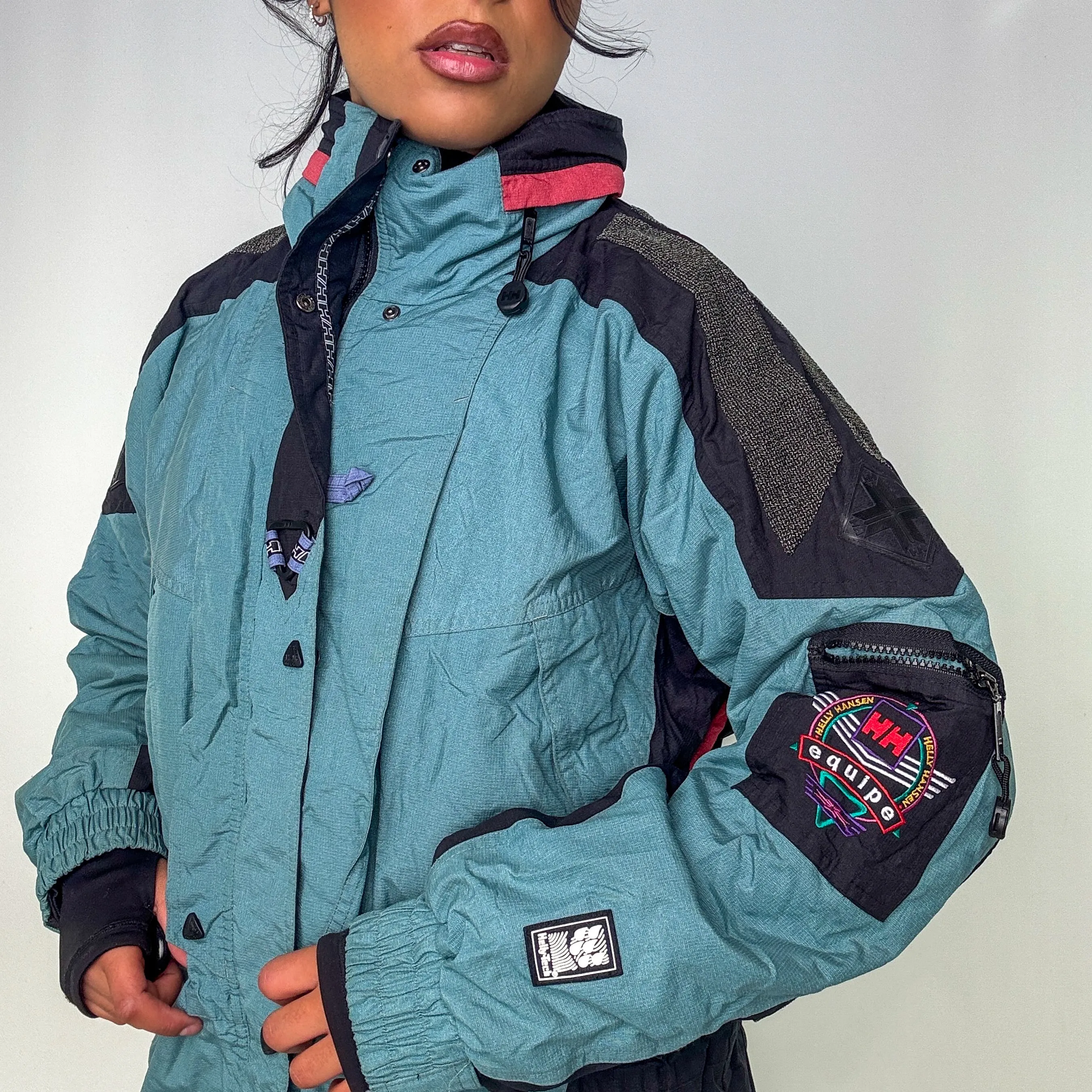 Turquoise 90s Helly Hansen Rain Jacket (L)