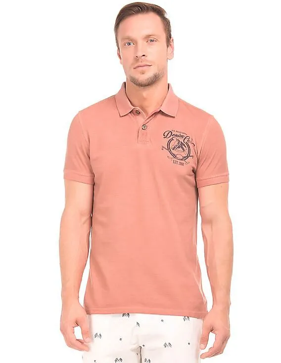 U.S. Polo Assn. Denim Co. Brand Print Muscle Fit Polo Shirt