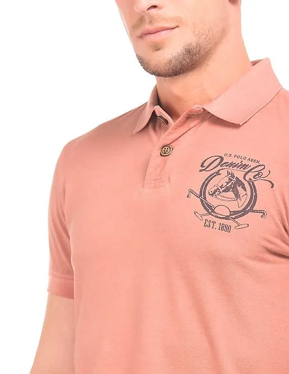 U.S. Polo Assn. Denim Co. Brand Print Muscle Fit Polo Shirt