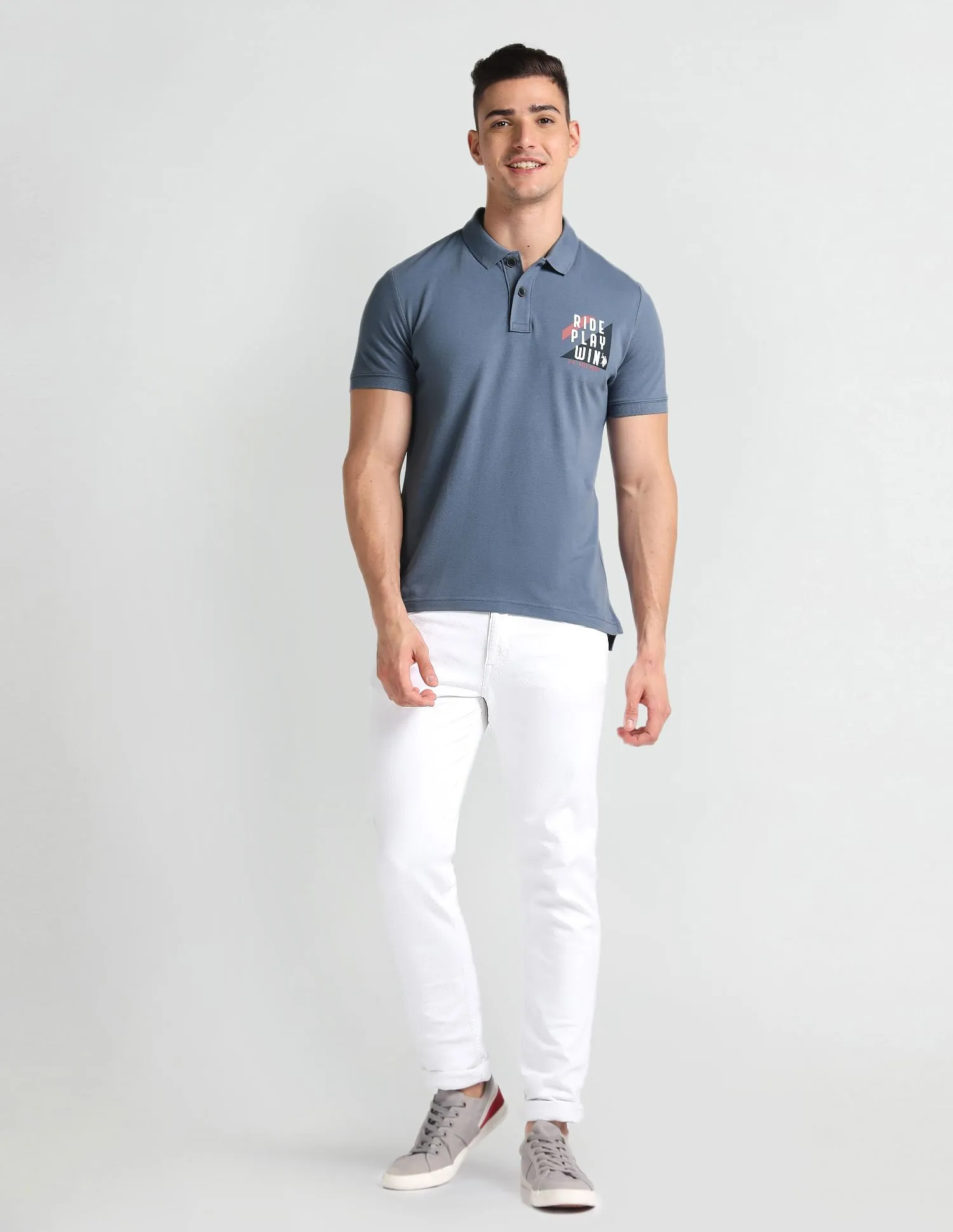 U.S. Polo Assn. Denim Co. Graphic Logo Muscle Fit Polo Shirt