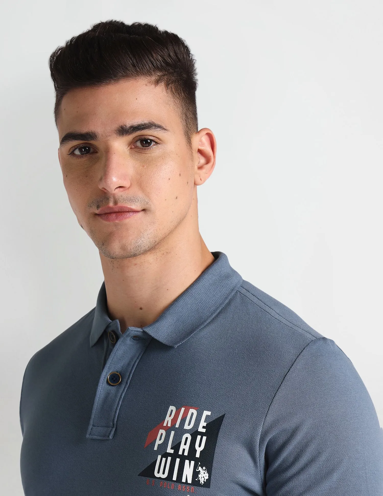 U.S. Polo Assn. Denim Co. Graphic Logo Muscle Fit Polo Shirt