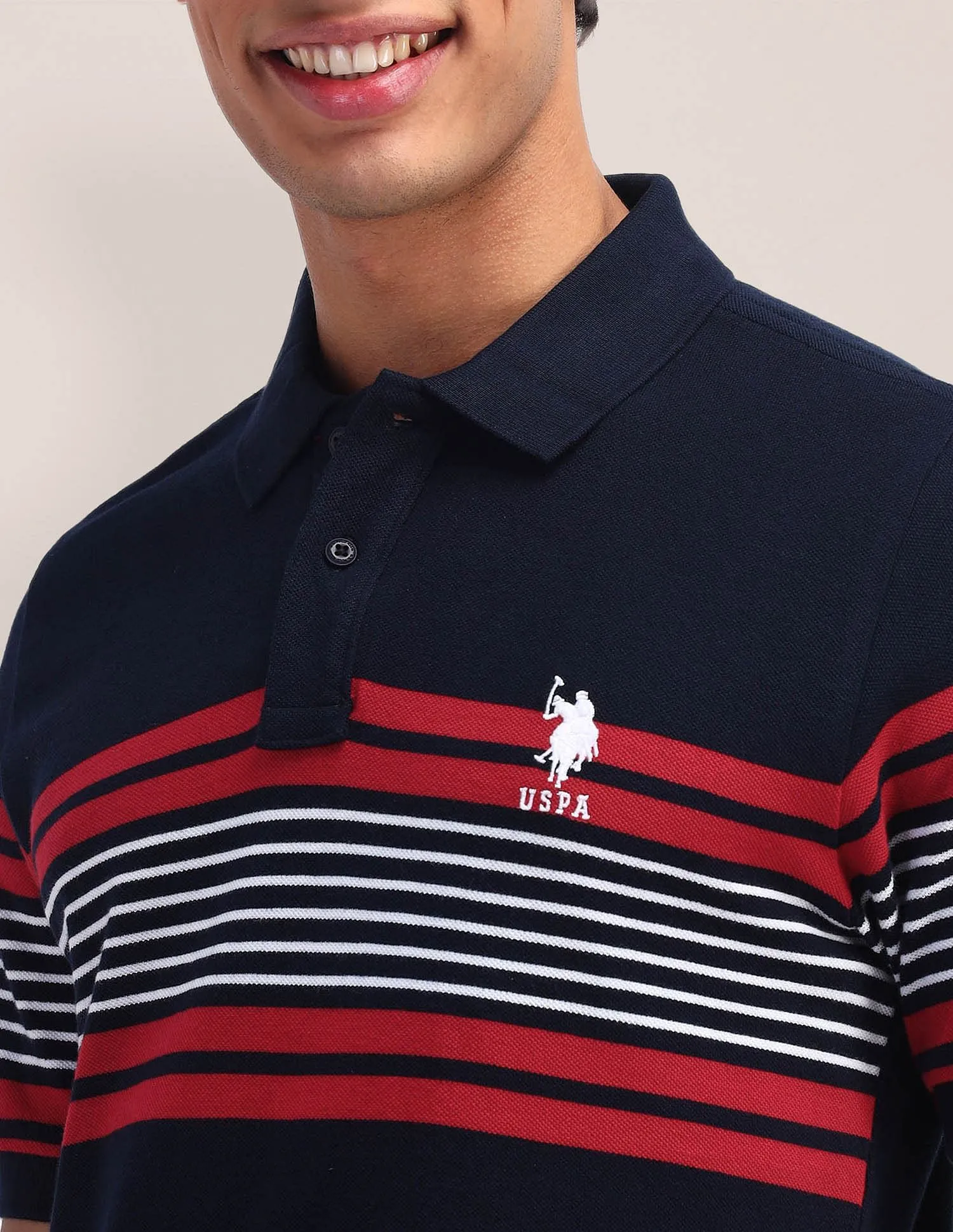 U.S. Polo Assn. Horizontal Striped Slim Fit Polo Shirt