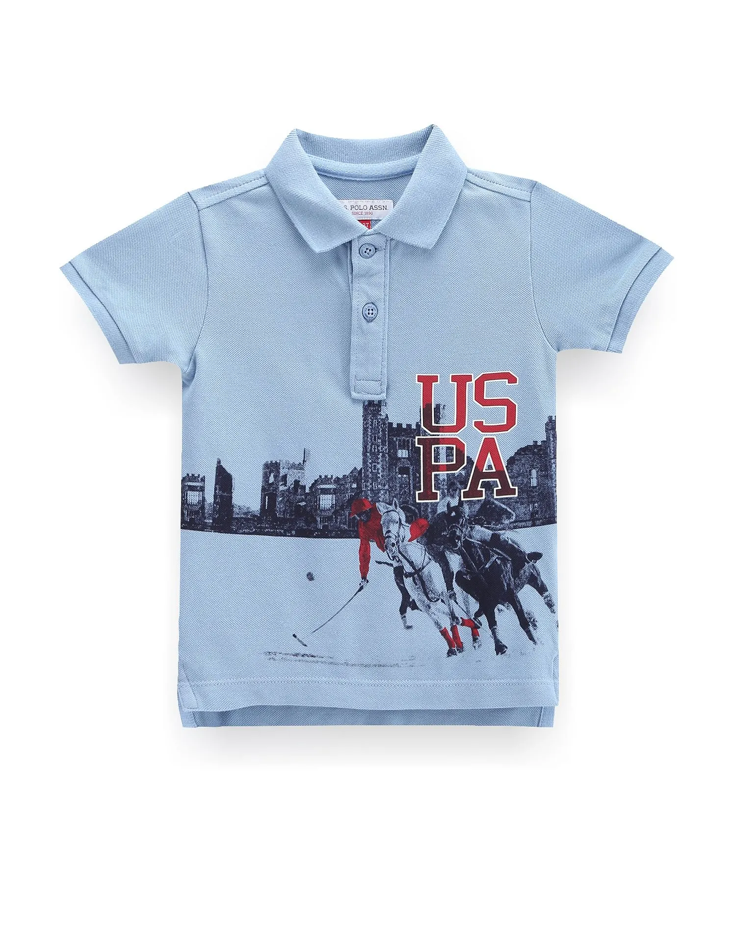 U.S. Polo Assn. Kids Boys Graphic Print Cotton Polo Shirt