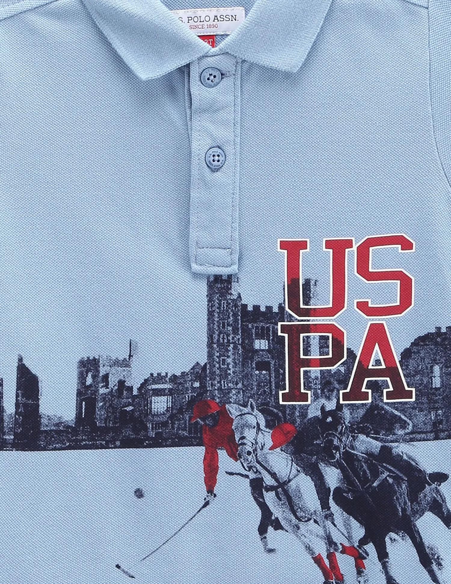 U.S. Polo Assn. Kids Boys Graphic Print Cotton Polo Shirt